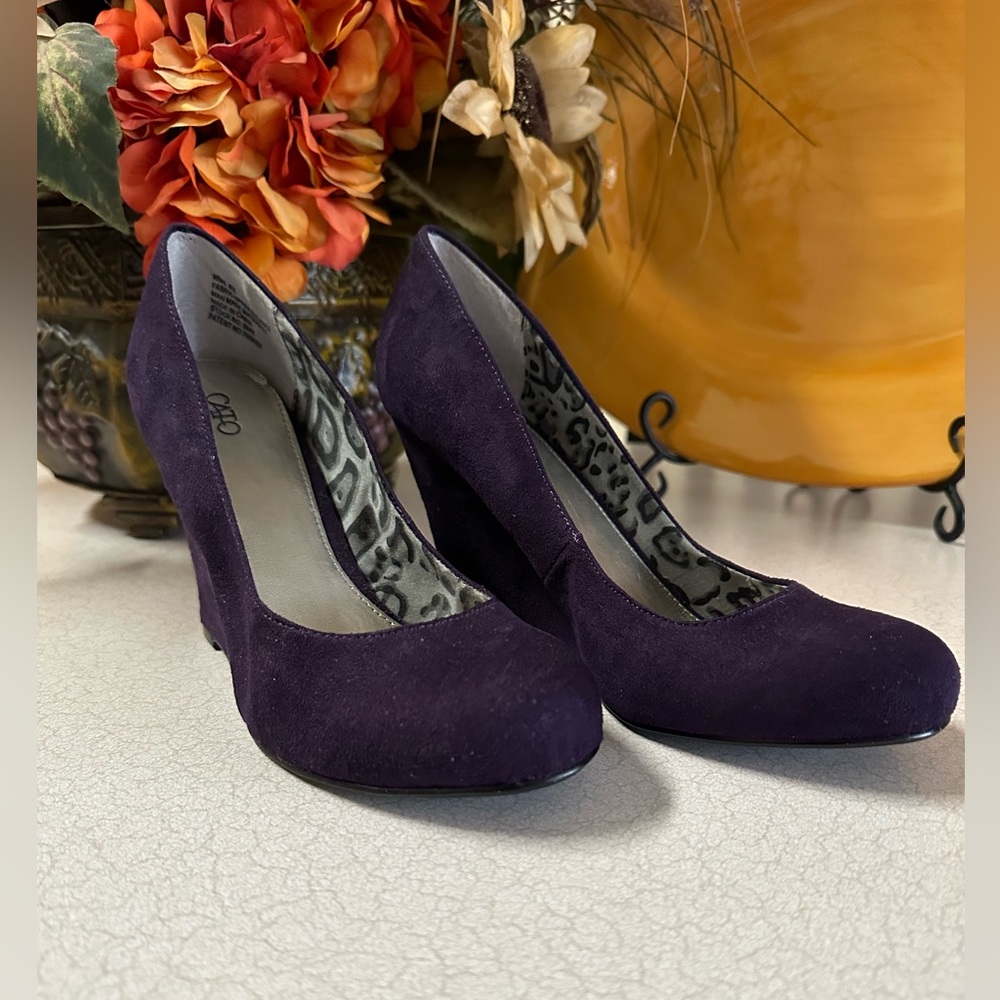 Gorgeous Eggplant Color Closed-Toe Wedges🪻💜